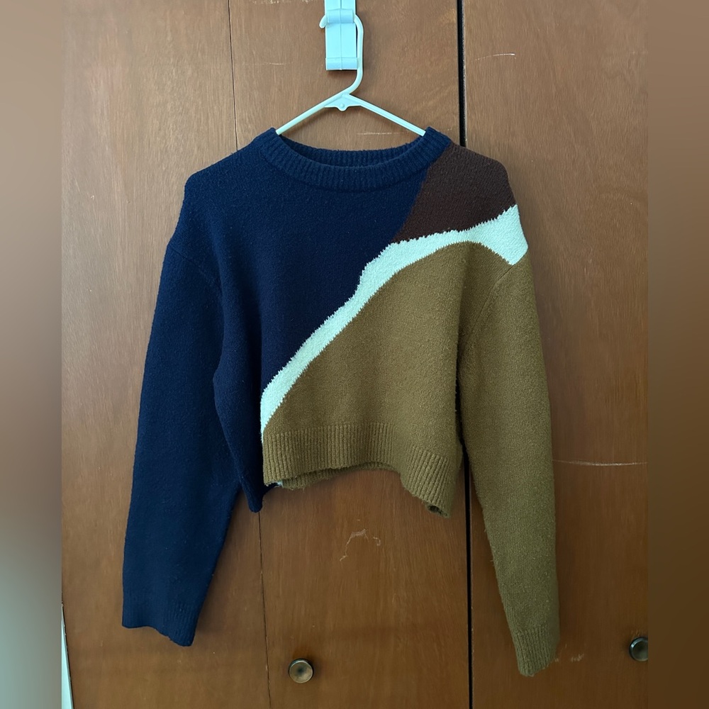 Oak + Fort Abstract Cropped Sweater